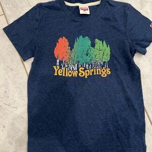 HOMAGE Navy Blue Tee with Colorful Tree Design